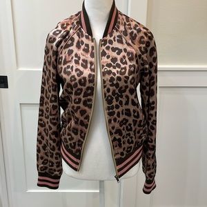 Mothers Silk Leopard print jacket "The Letterman Zip Jacket" authentic brand